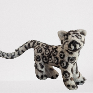 Snow Leopard made of sheep wool